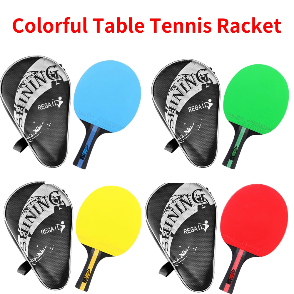 

Carbon Bat Table Tennis Racket with Rubber Pingpong Paddle Short Handle Tennis for Beginners Boys Girls Kids Rackets Sport