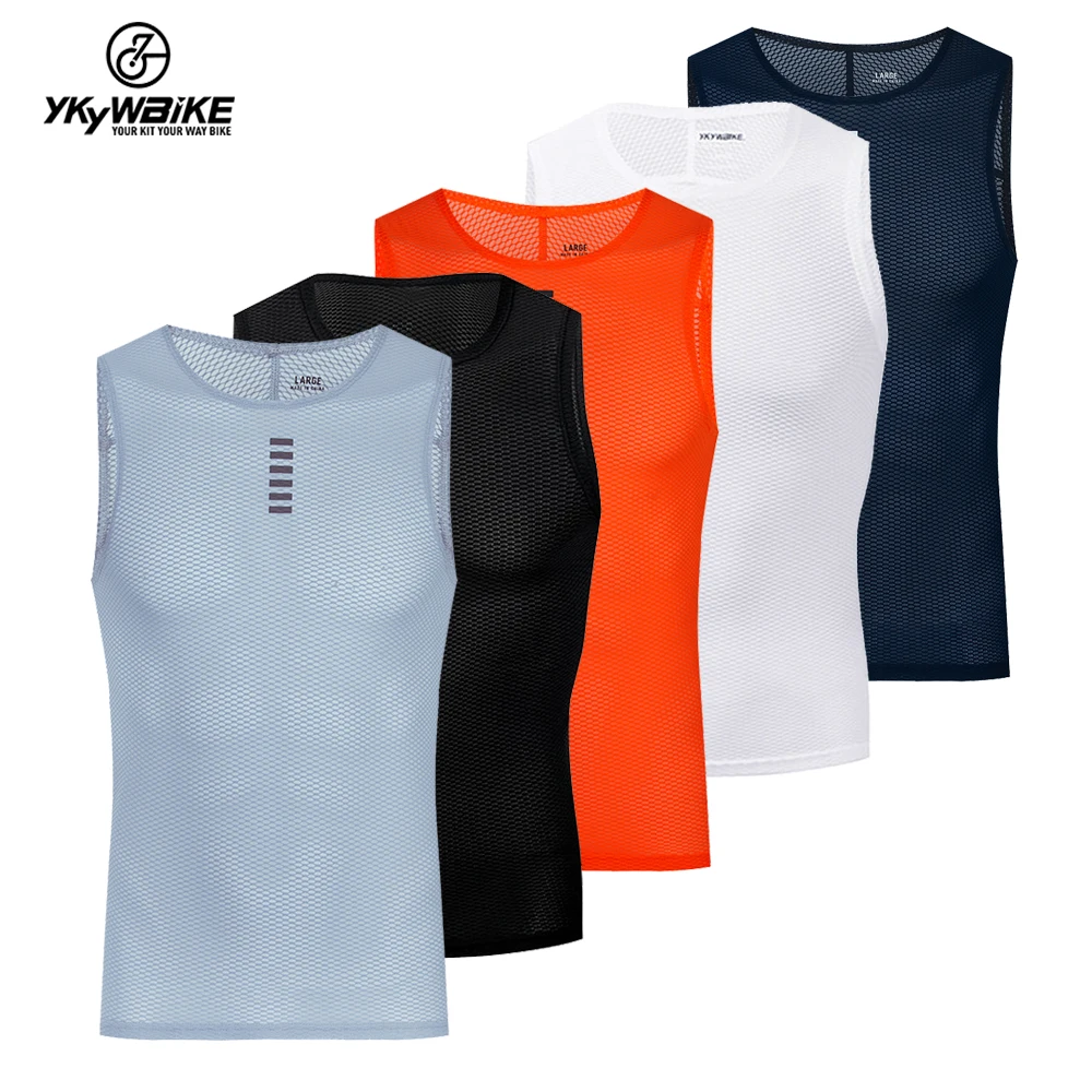 

2022 New Men's Base Layer Sleeveless Top Quick Dry Cycling Undershirt MTB Bike Vests Compression Bicycle Sport Jersey 5 Color