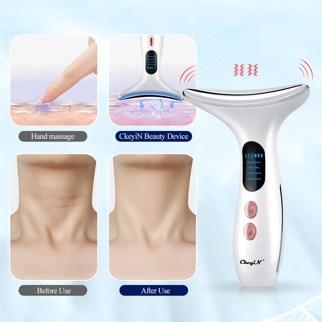 CkeyiN Φ шейный массажер для похудения фотонный омоложение кожи электрическая