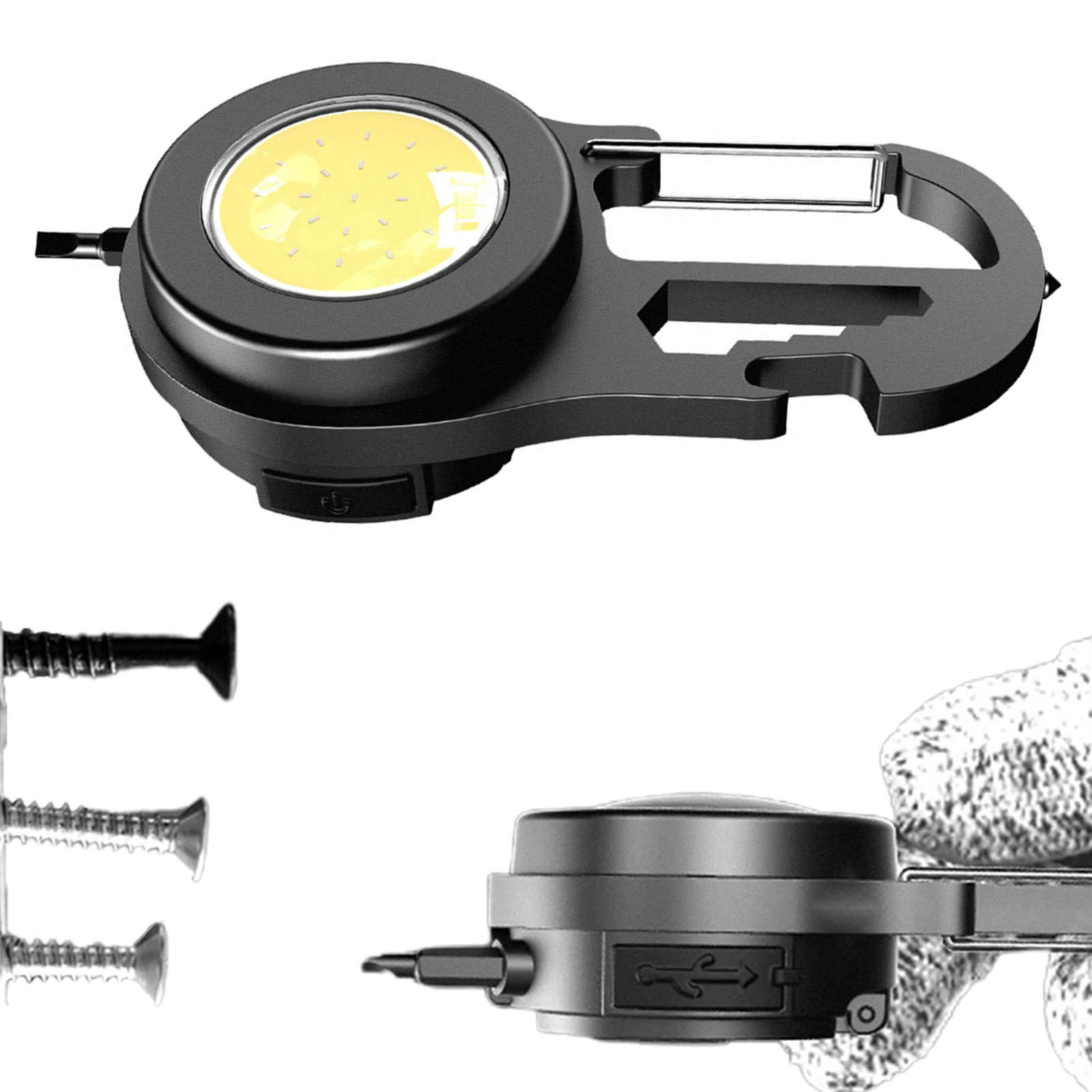 

Mini LED Work Light Magnetic Portable Key Flashlight Rechargeable Hangings Bright Lamp Powerful Flash Light for Emergency