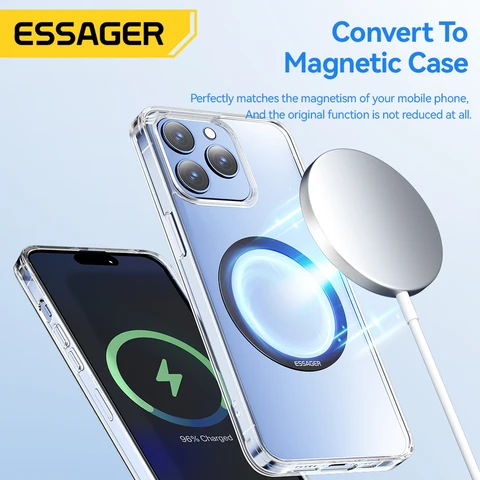 Essager 2 шт. магнитное металлическое кольцо для телефонов Magsafe iPhone 15 14 13 12Pro Android, наклейки, кольца для беспроводного зарядного устройства, подставка