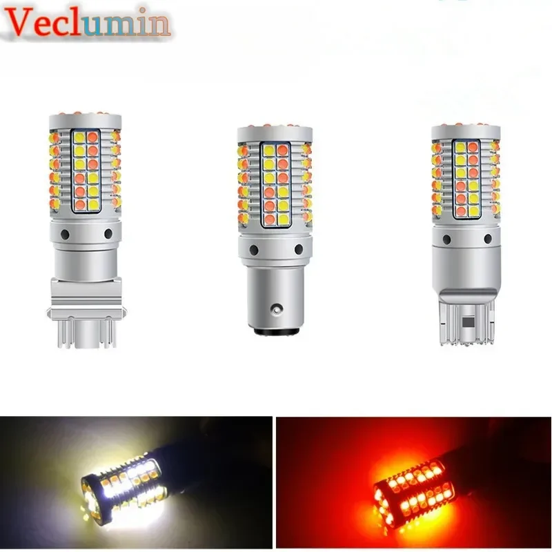 Veclumin автомобильный фонарь 2 цвета сигнал поворота лампа заднего хода 3157 1157 T20 3030