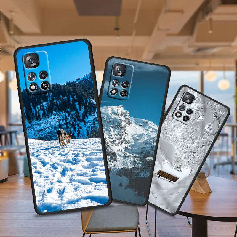 

Winter Snowy Day for Xiaomi Redmi Note 11 10S 10T 9T 9S 8T 7S 6 5A 4X Pro Max 5G 2021 Soft Black Phone Case Cover
