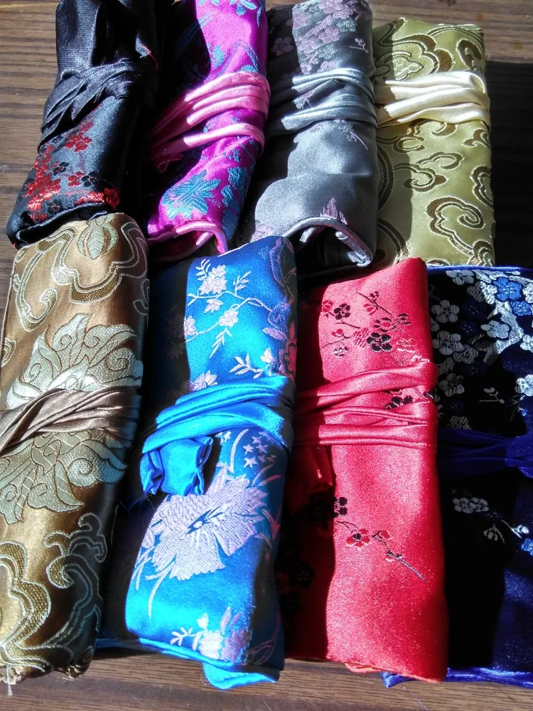 

Индивидуальные сумки для хранения косметики и ювелирных изделий с застежкой-молнией, дорожная упаковка, китайская шелковая парча на шнурке...