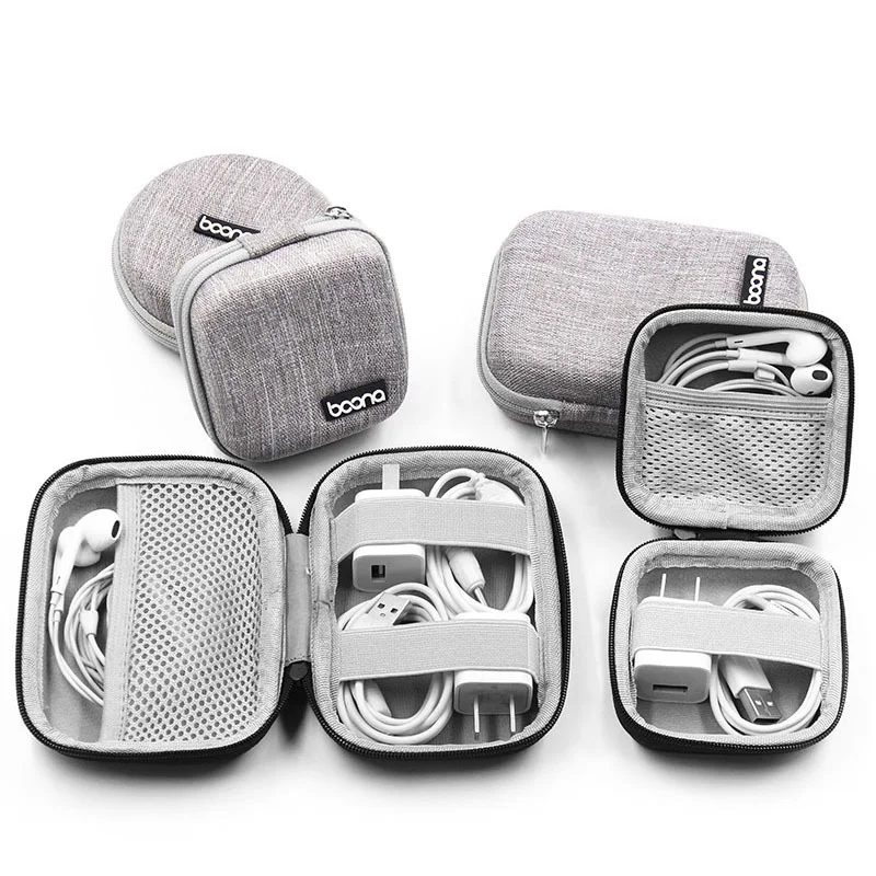 

Mini Earphone Storage Bags Small Oval Hard Shell Data Cable Organizer Bag Tech Gadgets Portable Case Charger U Disk Zipper Pouch