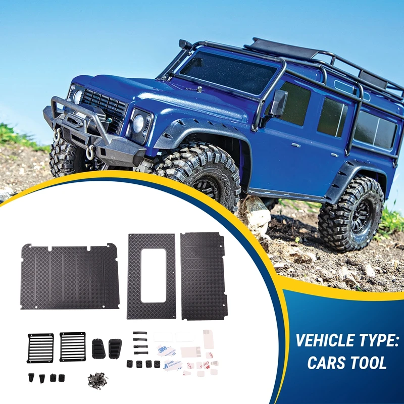 9 Decorative Parts For Trx4 -Landrover Metal Headlight Fence/Door Handle/Door Hinge/Reflector