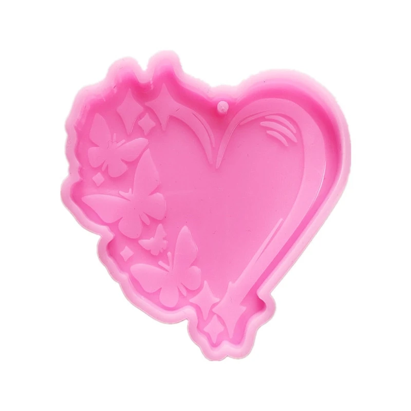 

652F Heart Shape Keychain Resin Casting Silicone Mold Woman Keychain Decorative Pendant Jewelry Mold for DIY Crafts