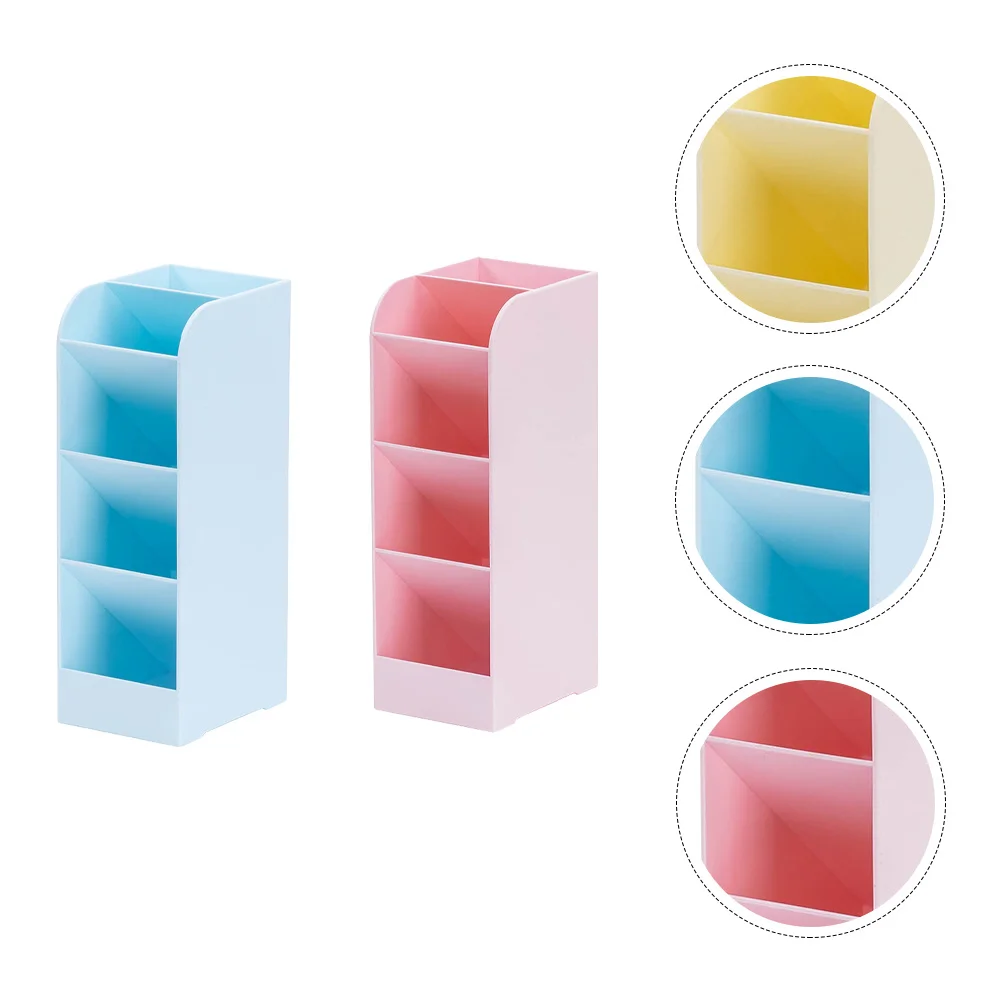 

2 Pcs Pen Holder Kids Office Rack Kids Stationarys Desk Tabletop Racks Pp Child