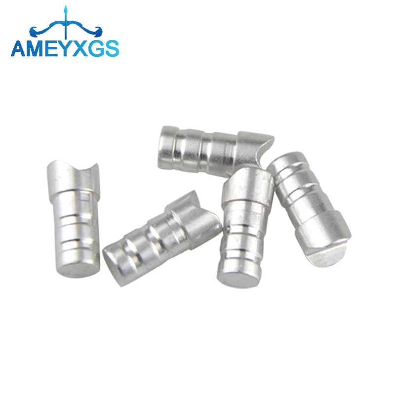 

30/50pcs Archery Aluminum Alloy Insert Arrow Nock Silver ID6.2mm ID7.6mm for Outdoor Compound Bow Hunting Shooting Accessories