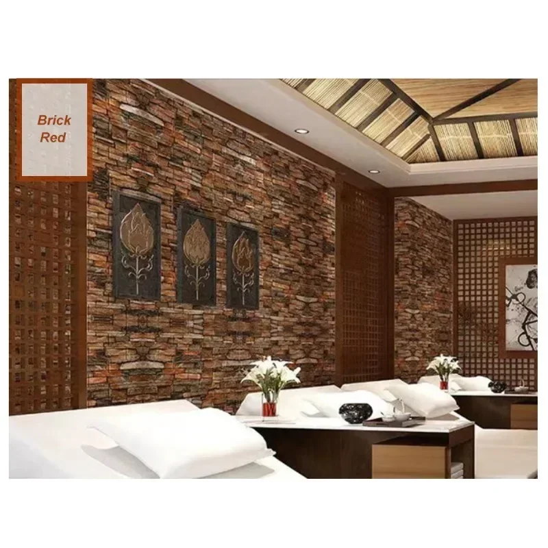 Самоклеящаяся 3d-наклейка на стену 70 х77 см имитация кирпича фона гостиной