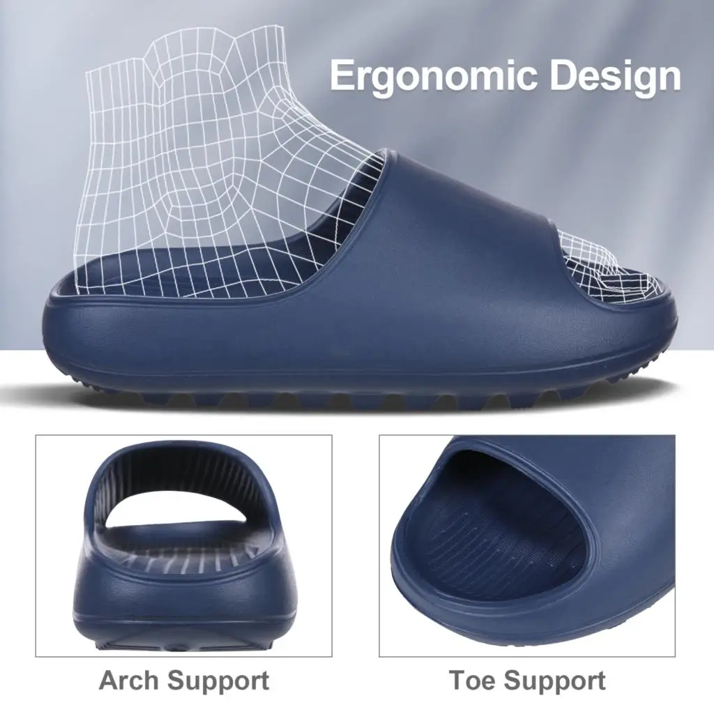 Shevalues New Women Fashion Slippers Summer Outdoor Men Beach Slides Indoor Platform Non-slip Bathroom Slides Home Flats Sandals