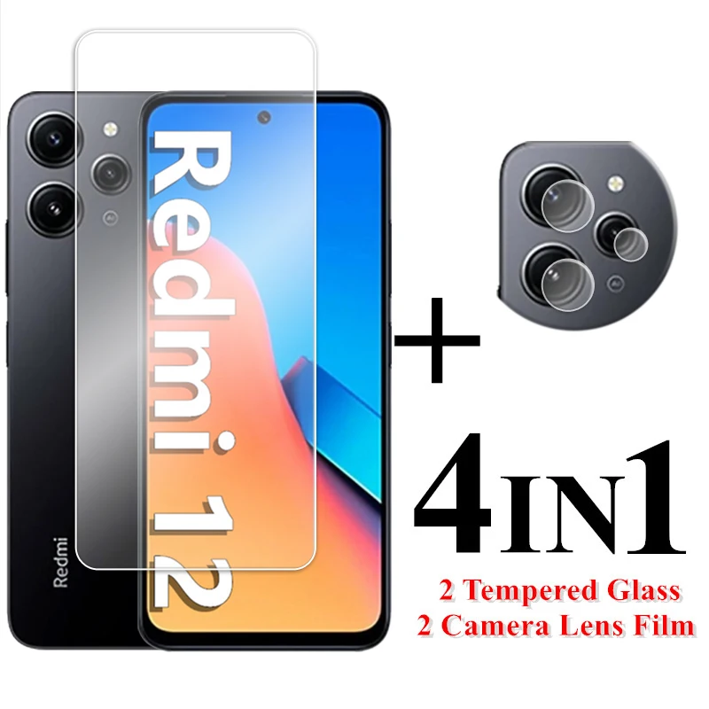 

For Xiaomi Redmi 12 Glass Transparent Screen Protector For Redmi 8A 9A 10C 12C 9 10 12 Tempered Glass For Redmi 12 Lens Film