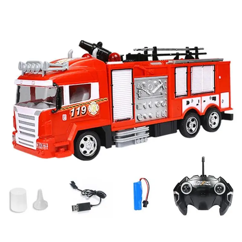 

Радиоуправляемая пожарная машина, Электрический пожарный багажник, имитация Onebutton, водяной распылитель, радиоуправляемая пожарная машина, пожарная машина, игрушки со звуком светильник для детей