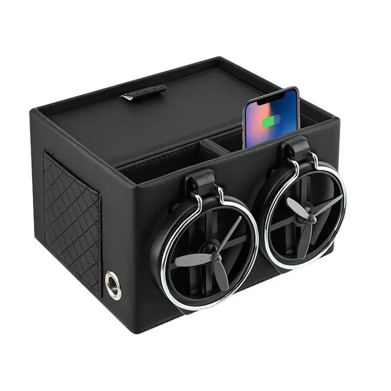 

Multi-function Car Cup Holder Multi-Function Storage Box For Cars USB Fast Charging Tissue Box For Car Automotive Console