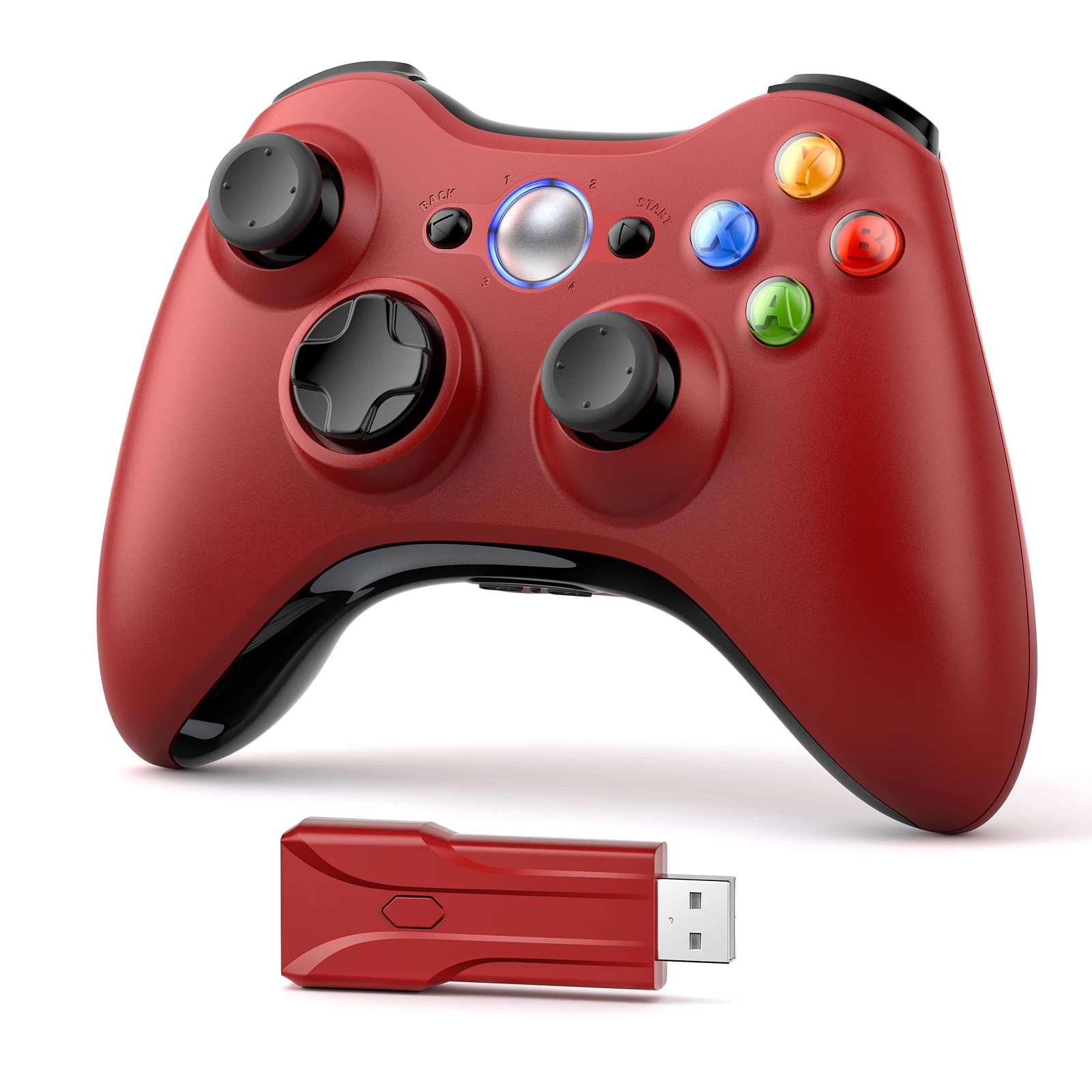 Фото Оригинальный геймпад для Xbox 360, беспроводной вибрационный джойстик для консоли Xbox 360/ПК, совместимый с игровым контроллером Windows 7, 8, 10 №1