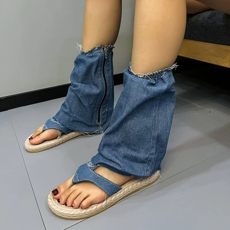 

Denim Flat Platform Sandals for Women Gladiator Sandals Ladies Summer Casual Shoes Sandalias De Las Mujeres Sandalias Mujer