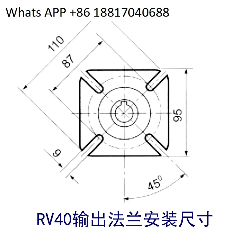 Редуктор NMRV RV30/RV40/RV50/RV63/75/90/110/130 выходной фланец