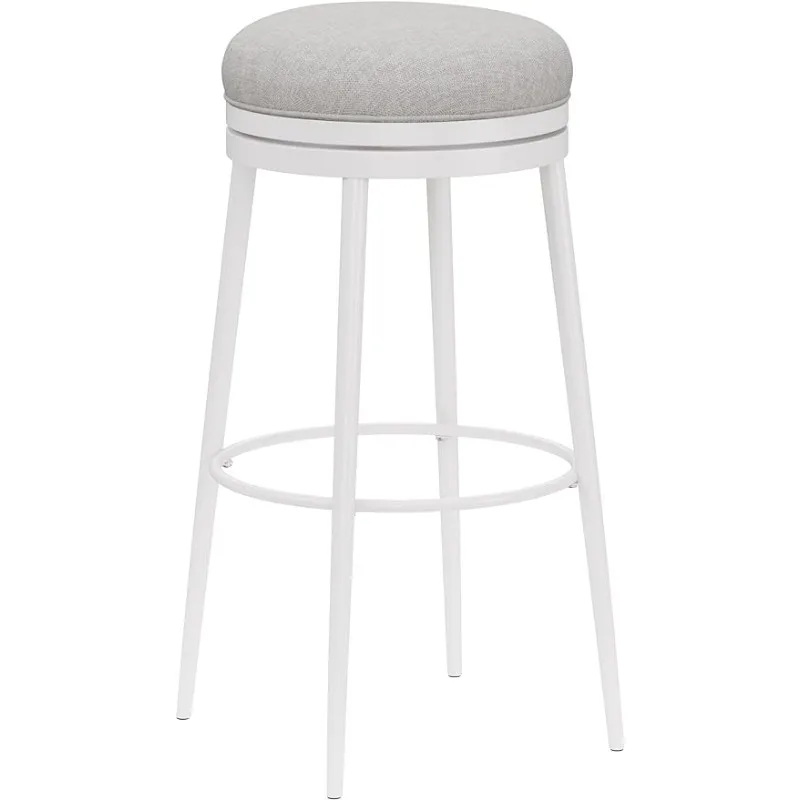 

Aubrie Swivel Backless Bar Height Stool, Off White