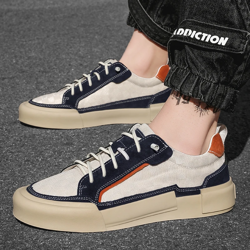 

Кроссовки мужские на шнуровке, повседневная спортивная обувь, неглубокие, для скейтборда, разные цвета, 2023