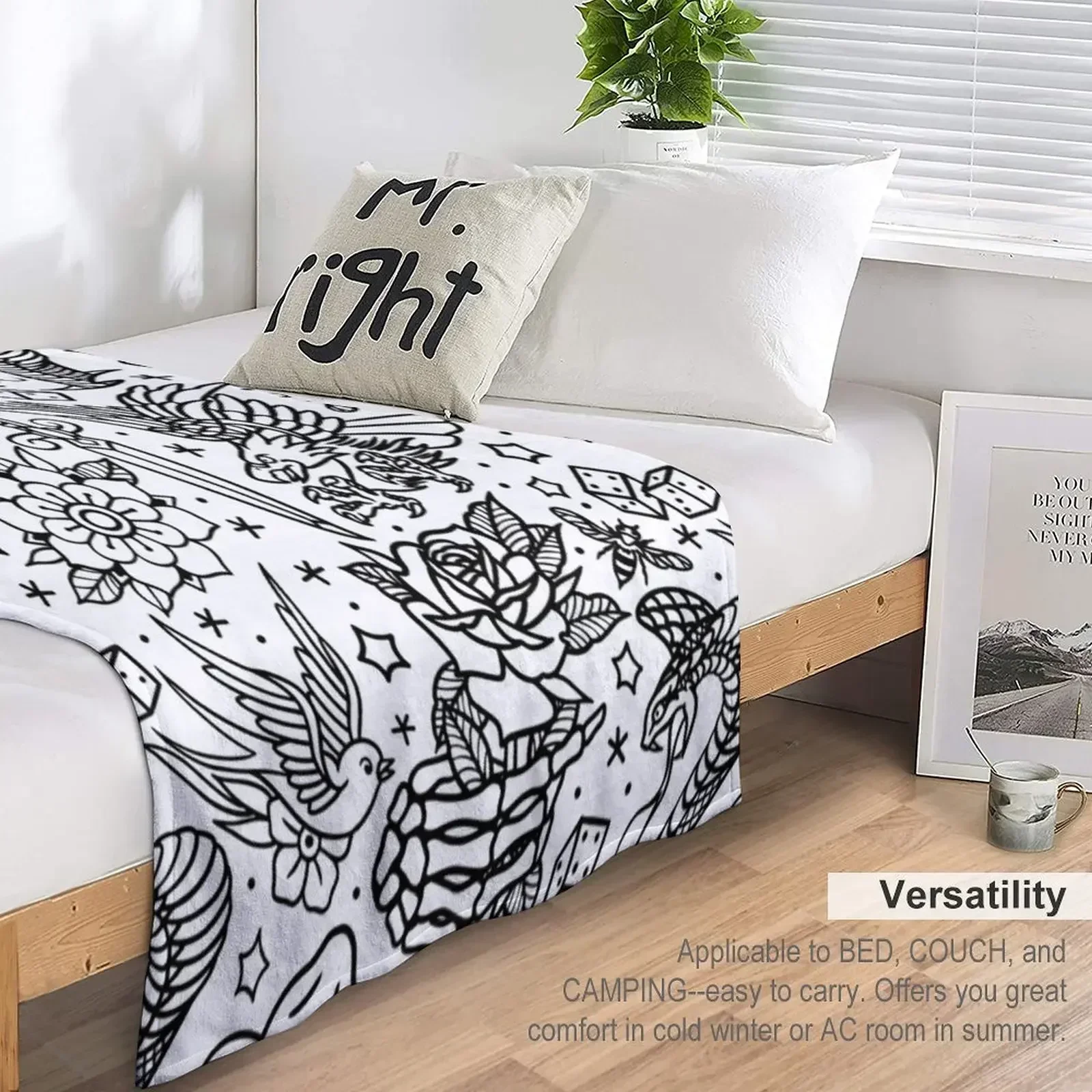 Американское традиционное татуировка с флэш-принтом вариант одеяла мягкие