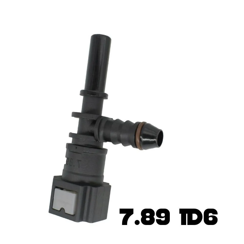 

7.89 ID6 Female Car Fuel Line Hose Quick Release Connector Bundy Tee Fitting Three-way Coupler Interface Auto Accessories Black