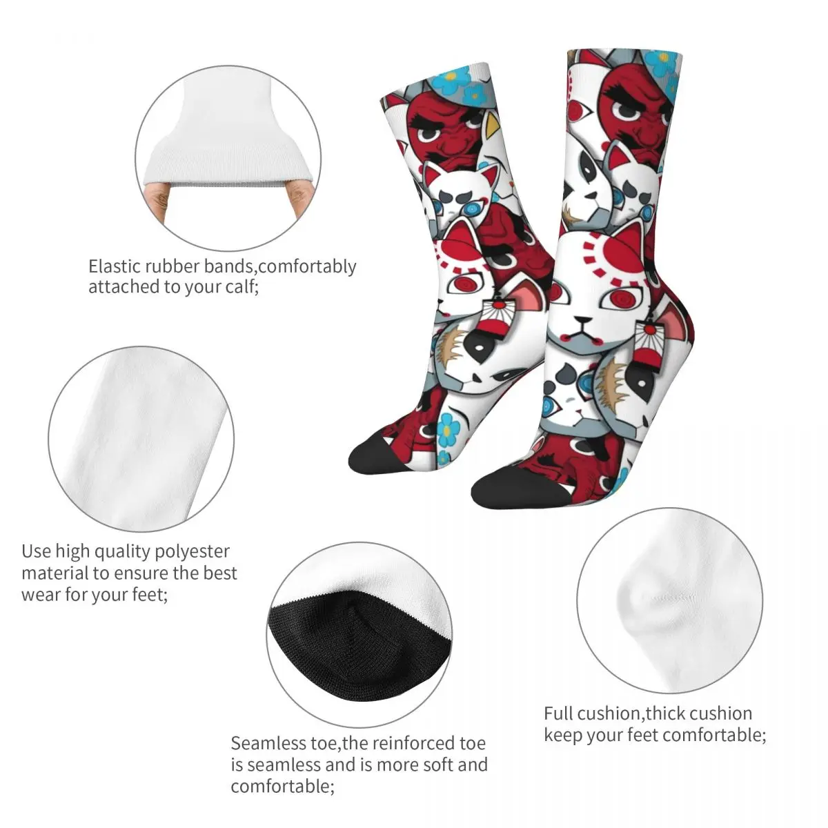 Носки с изображением демонов Весенние чулки аниме-принтом кавайные мужские