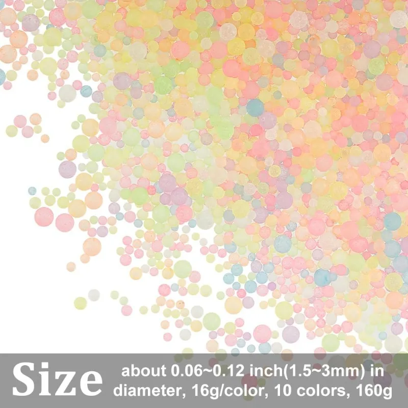 Матовые Светящиеся Стеклянные Бусины 10 Цветов Диаметр 1 5-3 Мм Разноцветные Пузыри