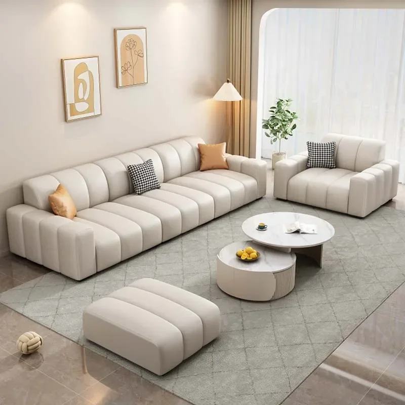 Ленивый диван для гостиной минималистичный роскошный угловой интерьер квартиры