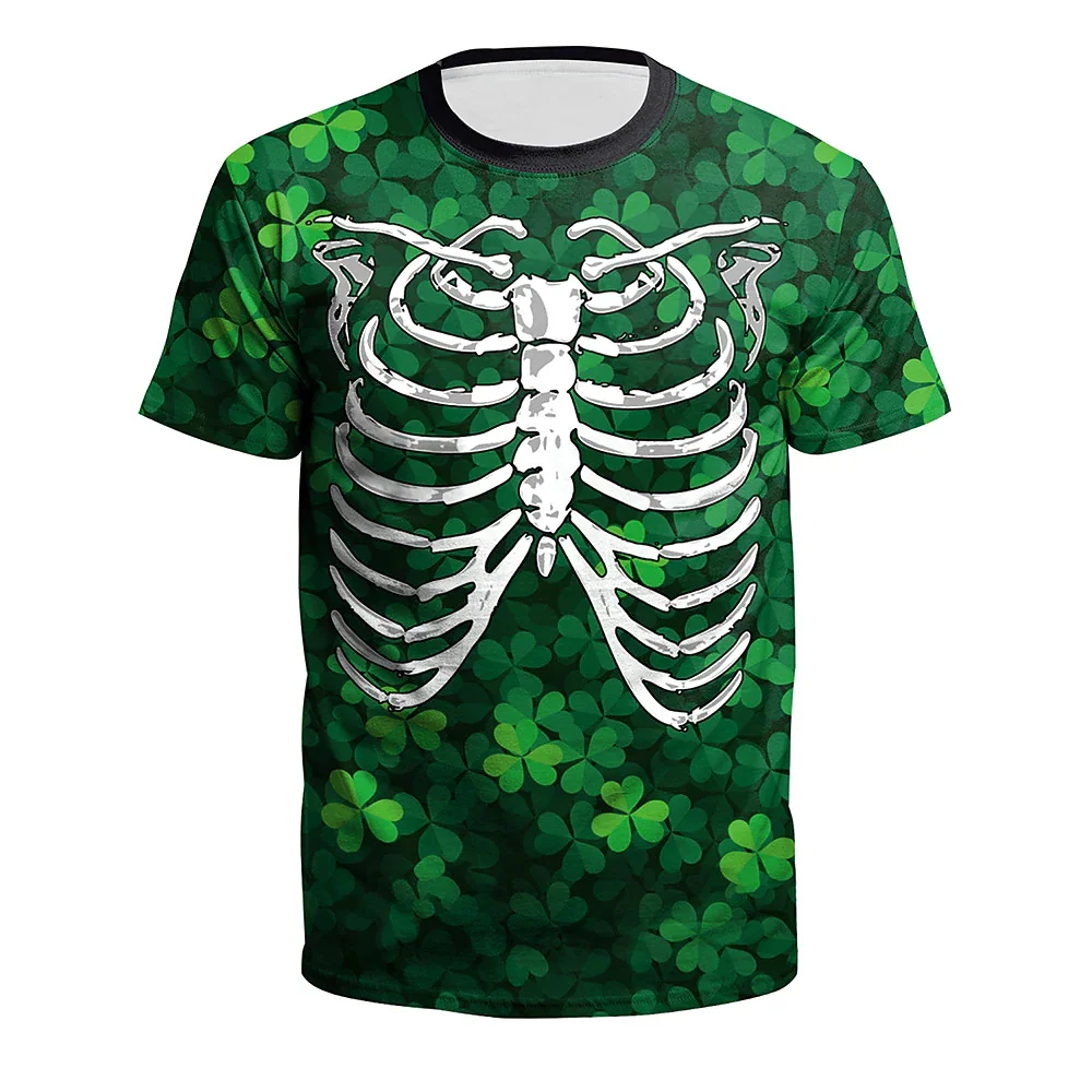 

Hip Hop Skeleton Summer Men's T-shirt Fashion Personality Novelty Short Sleeve Shirt Oversized O-neck Vintage Plus Size Top 6XL