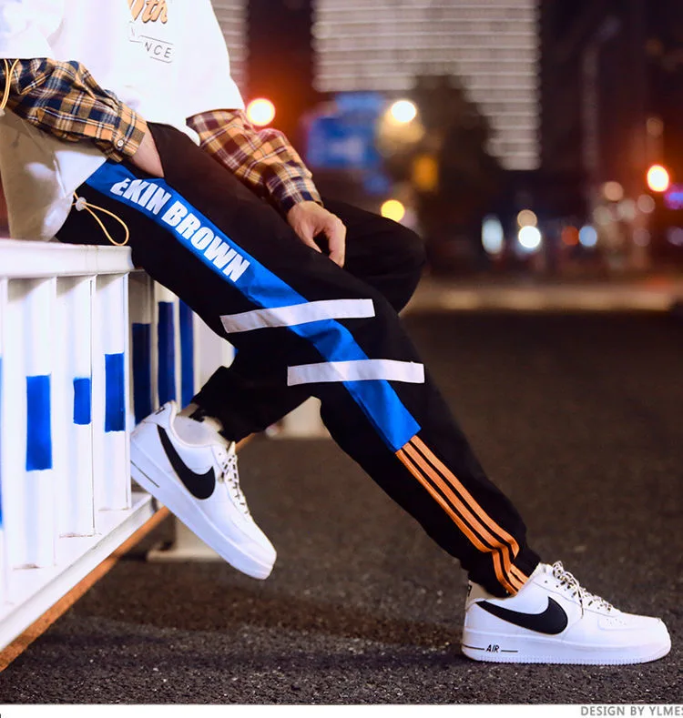 

Streetwear Men Black Joggers Pants 2022 Mens Big Pockets Ribbons Hiphop Cargo Pants Male Overalls Sweatpants Men Clothes