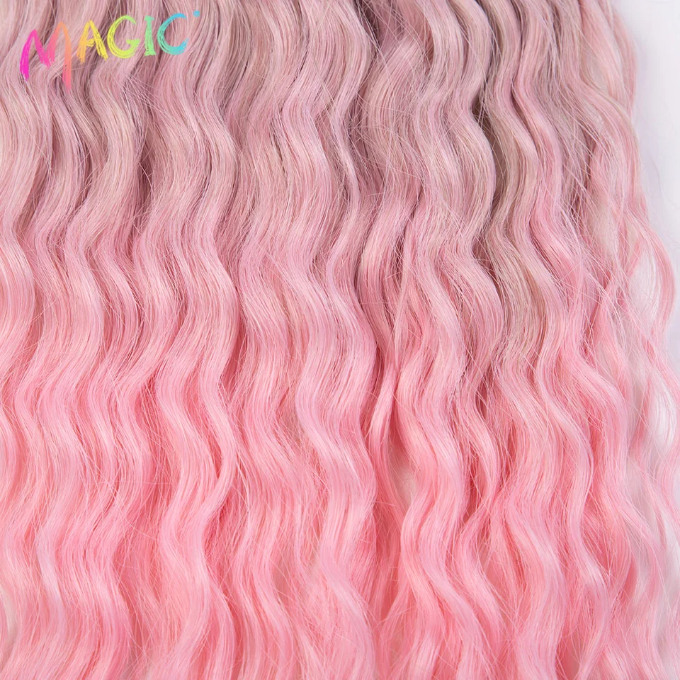 Magic Synthetic Hair Water Wave 24Inch Braid Hair Twist Crochet Hair Ombre Blonde Pink Deep Wave Braiding Hair Extension Cosplay