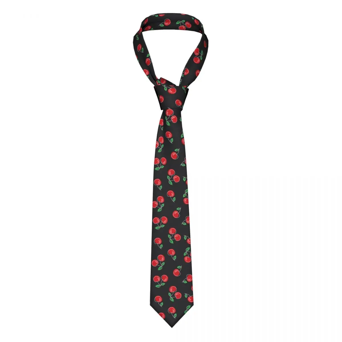 

Cherry Necktie Men Women Polyester 8 cm Neck Tie for Mens Skinny Narrow Suits Accessories Gravatas Party