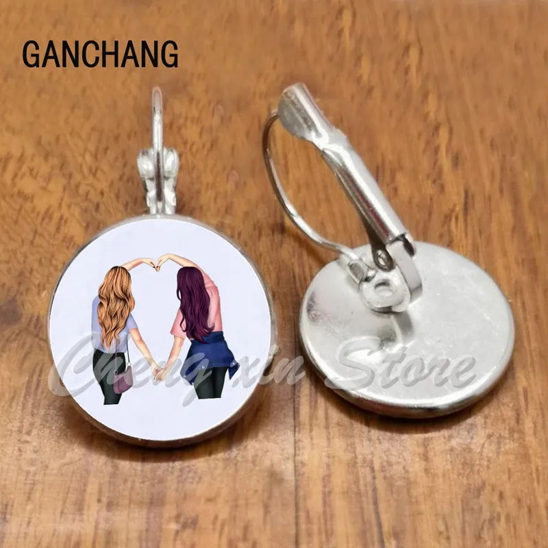 Женские графические кофейные серьги ручной работы с мультяшным рисунком