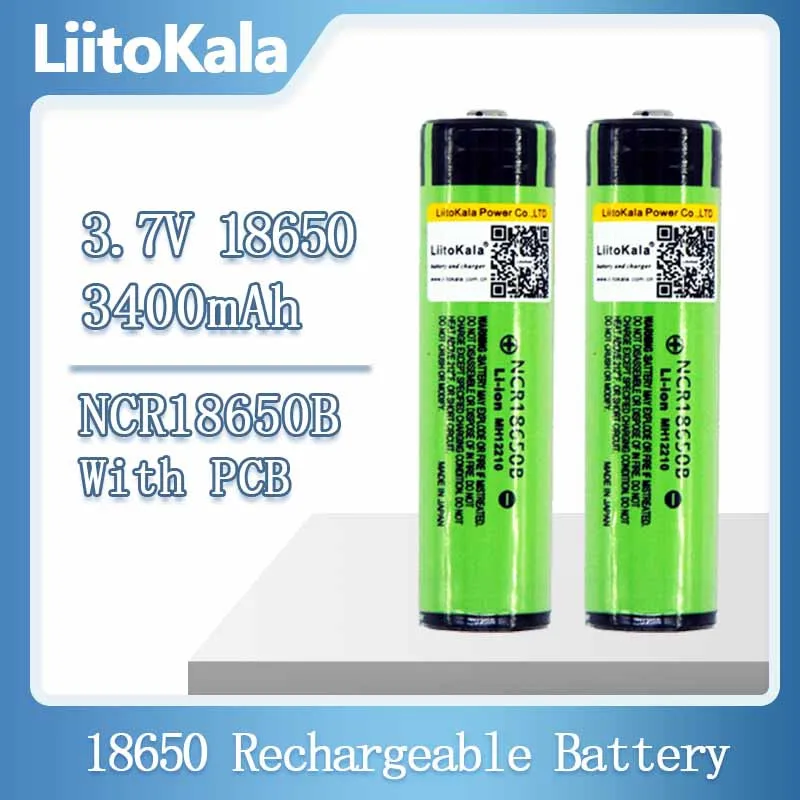 

Hot Original LiitoKala Protected 100% Original NCR18650B 18650 3400mah Rechargeable battery with 3.7V PCB for