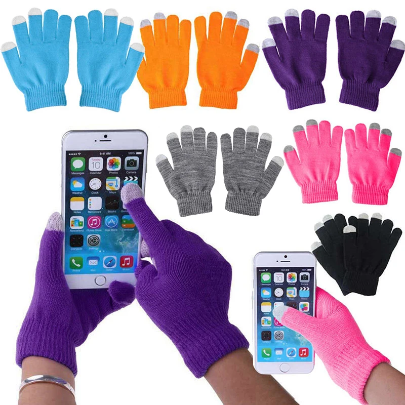 

1 Pair Unisex Winter Warm Capacitive Knit Gloves Soft Comfortable Hand Warmer for Touches Screen Smart Phone New