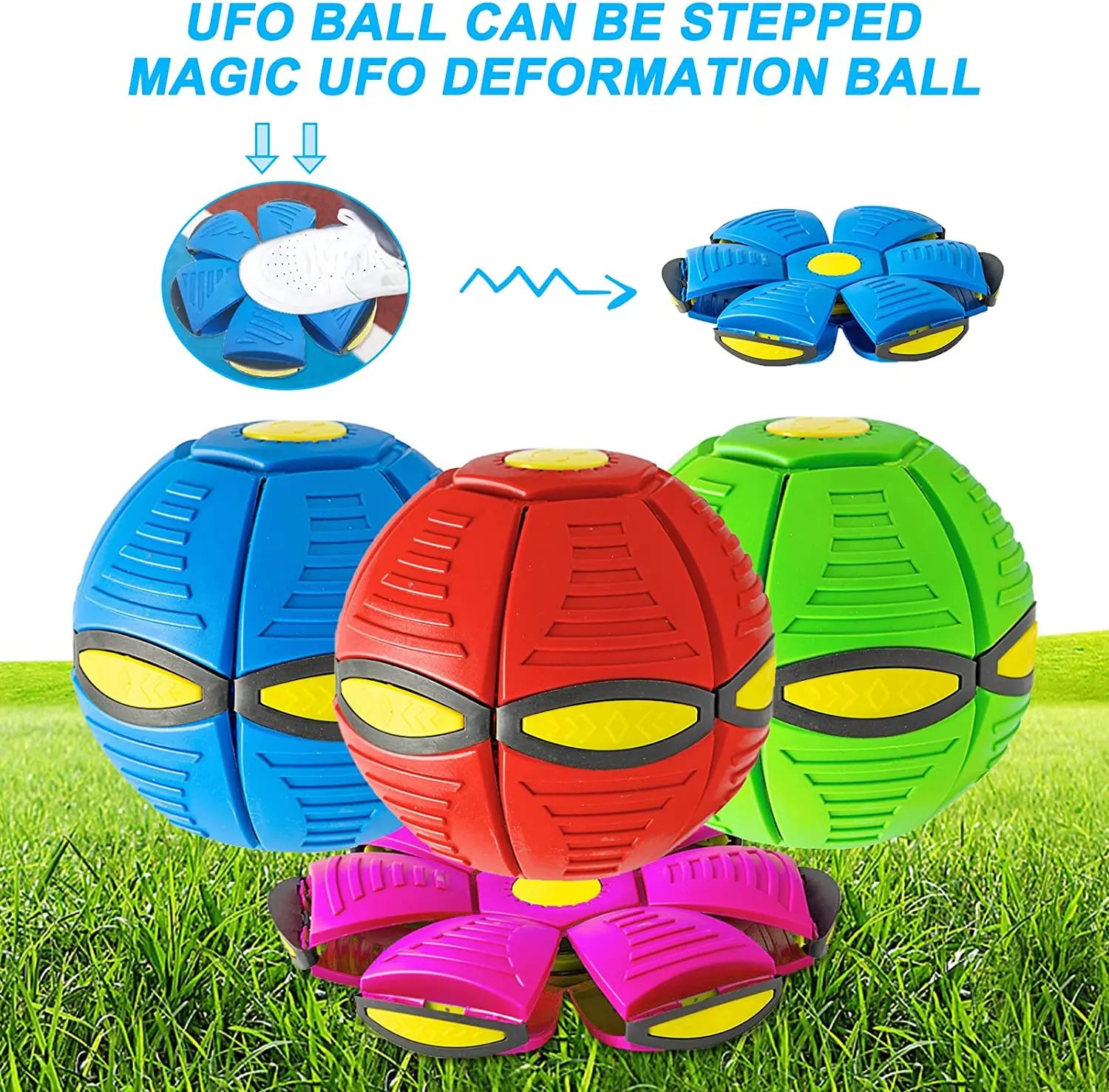 UFO Magic Ball Portable Glowing Flying Toys Creative Fly Saucer Stomp Magic Balls Decompression Flying Flat Throw Disc Balls Toy images - 6