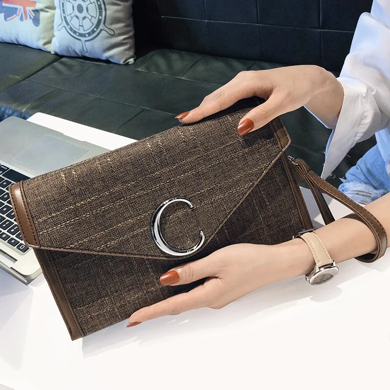 

Brand Designer C Letter Women Handbag Female Shoulder Bag Leather Clutch Small Subaxillary Bags Korean Clutches Purse Sac A