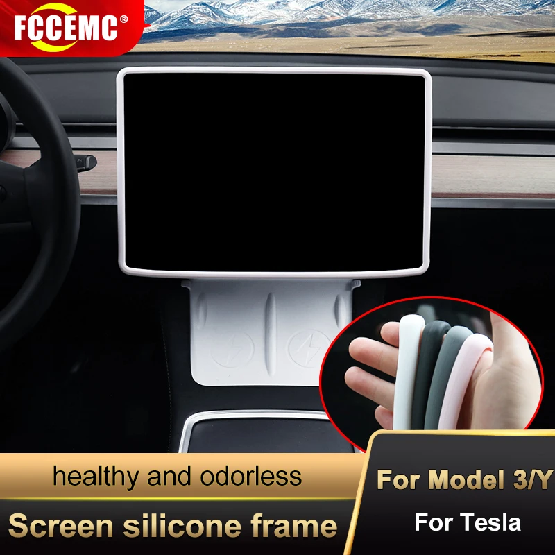 Screen Protector Cover Frame Interior Decoration Refit Trim Accessories For Tesla 2016-2022 Model 3 Model Y Car Central Control