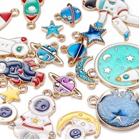 mix 20pcs space astronaut universe enamel charms for diy earrings necklace bracelet pendants jewelry making handmade craft