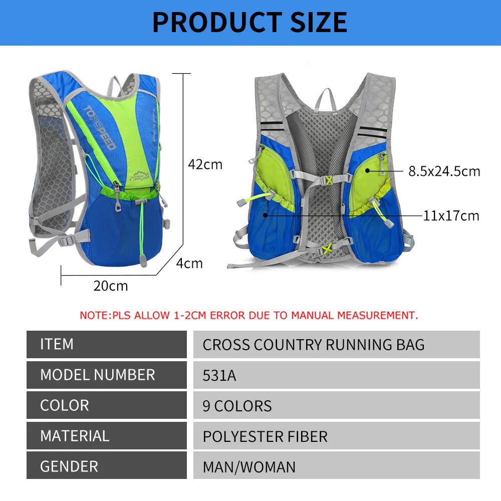 Ultra Lightweight Running Backpack Waterproof Hydration Vest Pack for Marathon Running Bike Cycling Water Bag trail Running Bags