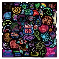4style50pcs not repeating mix and match creativity neon stickers personalized graffiti stickers diy kids toy skateboard sticker