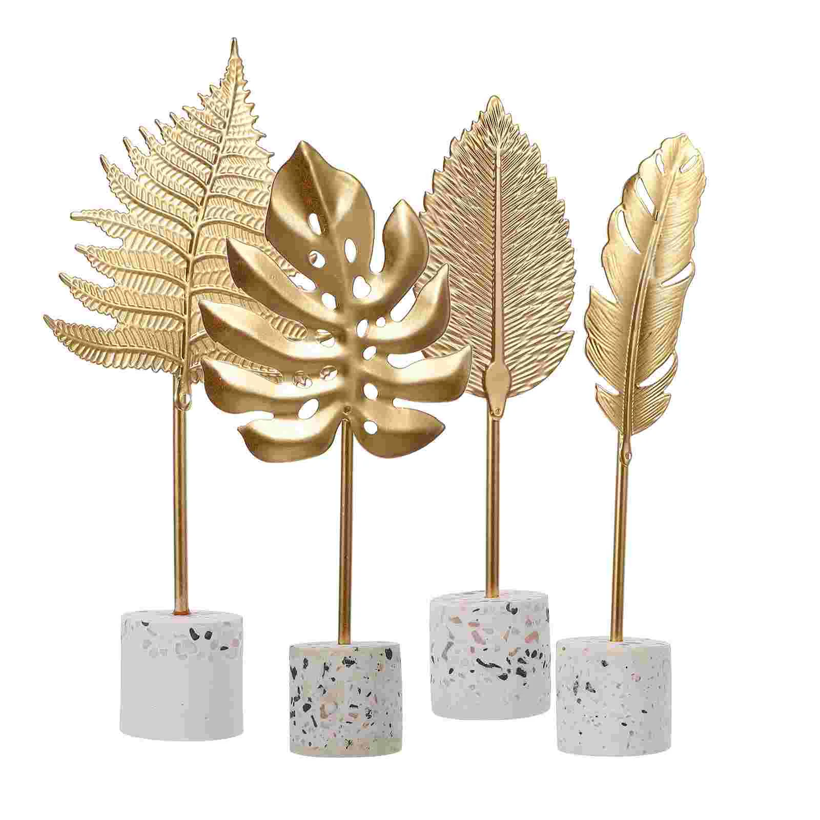 

1pc Gold Palm Leaves Artificial Leaf Decorations Golden Leaf Figurines Metal Leaf Table Decorations Iron Leaf Sculpture