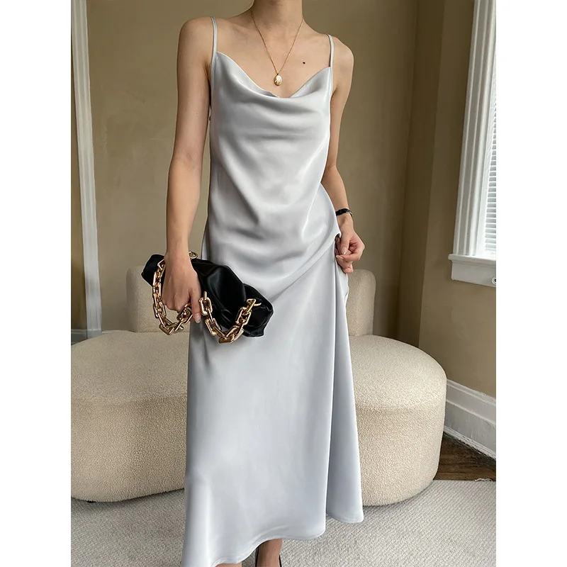 

2023 Women Summer Boho Sleeveless Long Dress V-Neck Spaghetti Strap Loose Style Dress Fashion A-Line Maxi Dress Vestidos