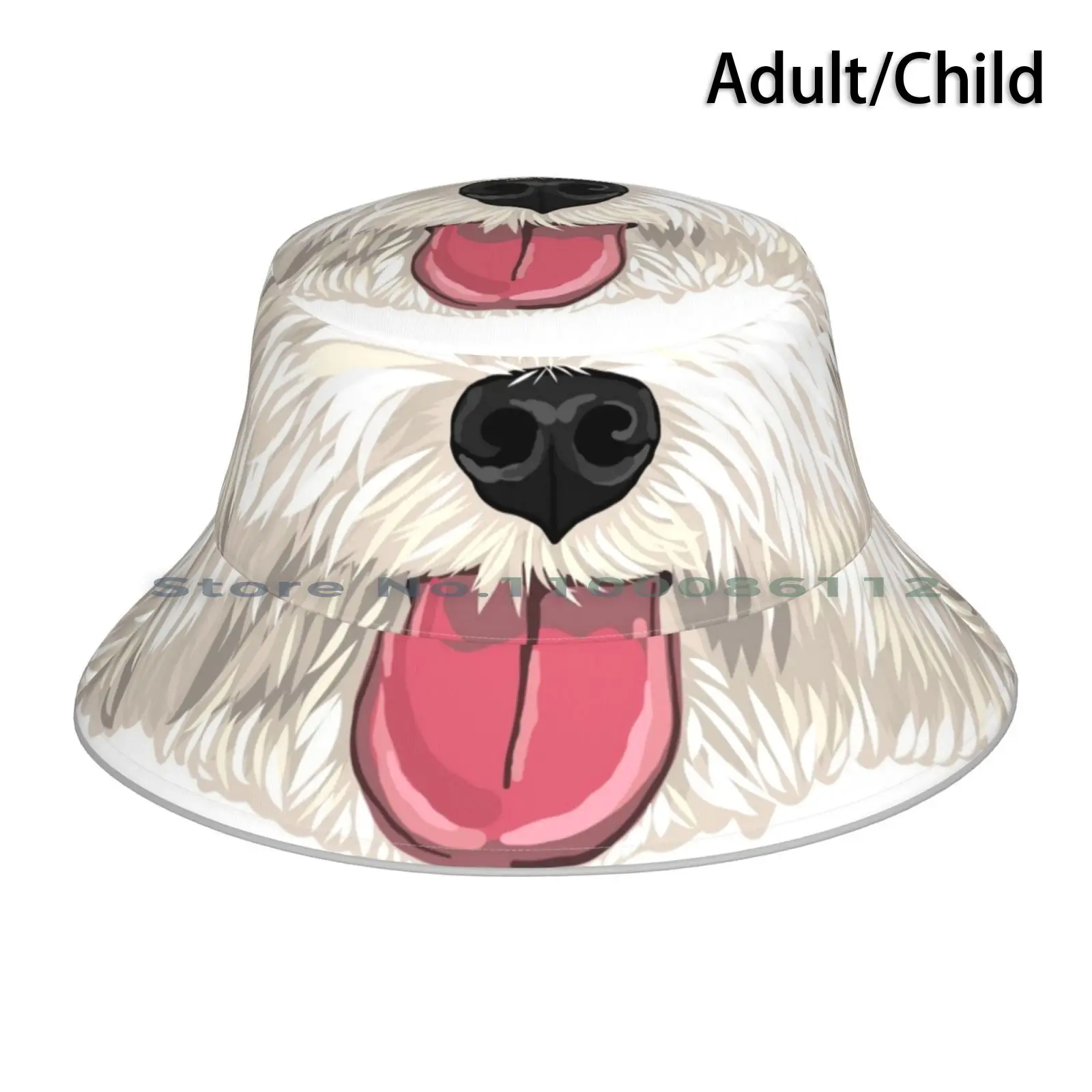 

Maru The Maltese ( Face Only ) Bucket Hat Sun Cap Michelle Phong Designs Michelle Phong Artist Doggo Dog Portrait Pet Portrait