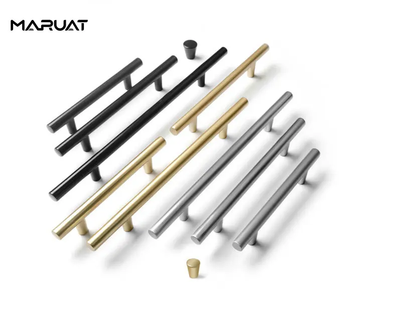 

Modern Brushed Black Gold Straight Cupboard Handles Knobs Stainless Steel Brushed Black Gold Kitchen Door Handles Cabinet Pull