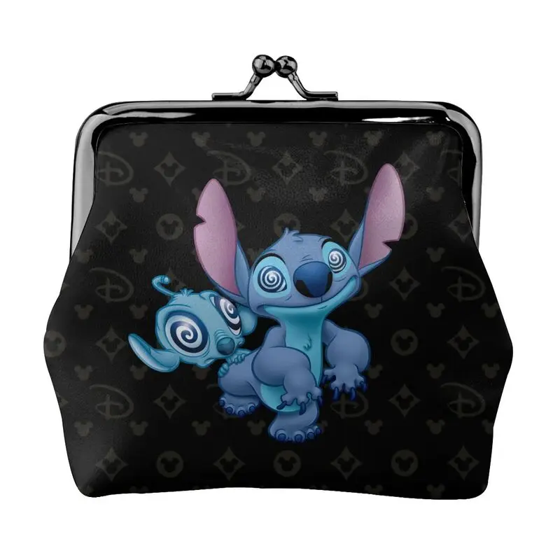 

Disney Brand Bag New Woman Cartoon Print Leather Kiss Lock Coin Purse Design Short Wallet High Quality Girl Clutch Card Holder