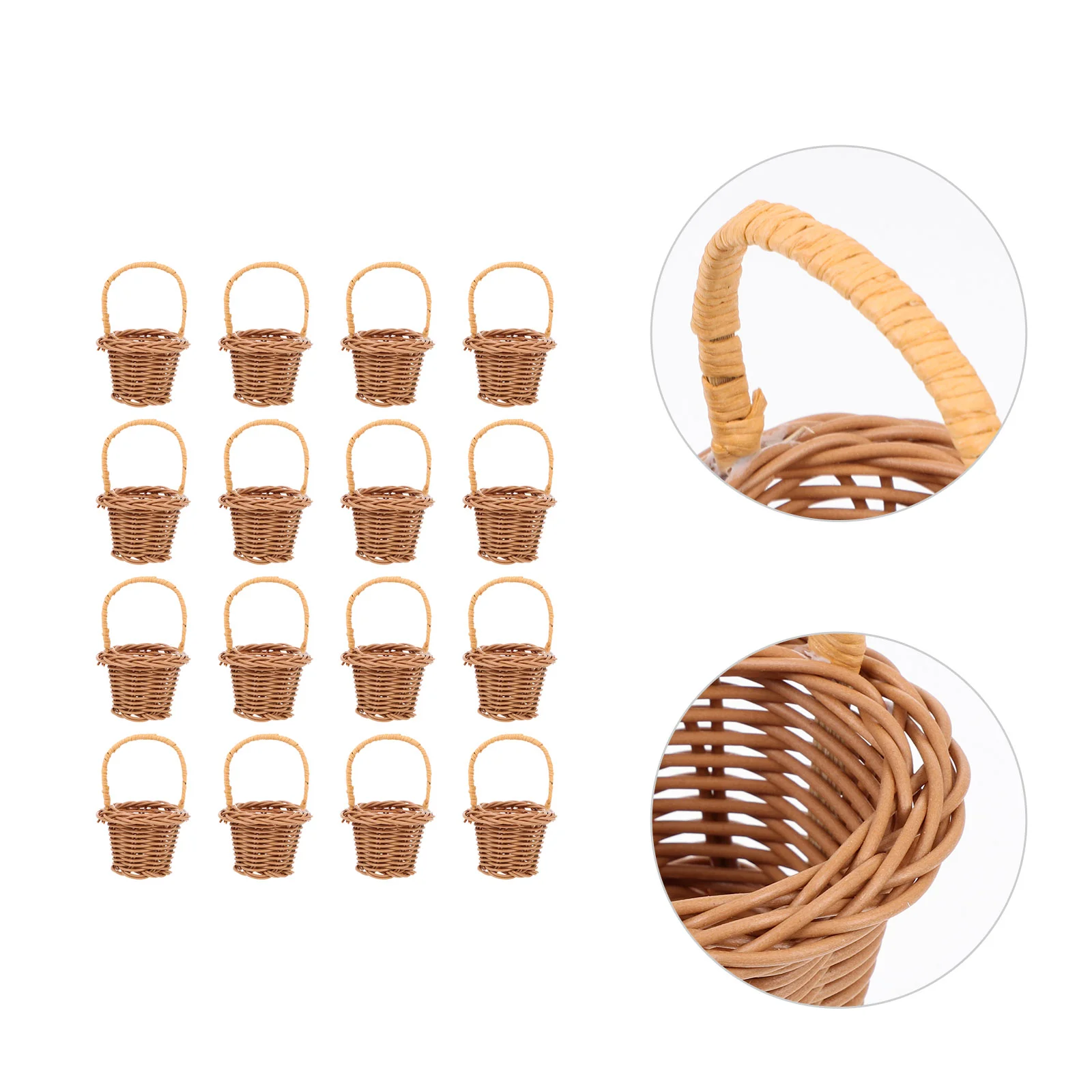 

Basket Mini Woven Photo Prop Picnic Decor Petal Baskets Home Handlewicker Candy Delicate Small Wedding Handhelddollhouse