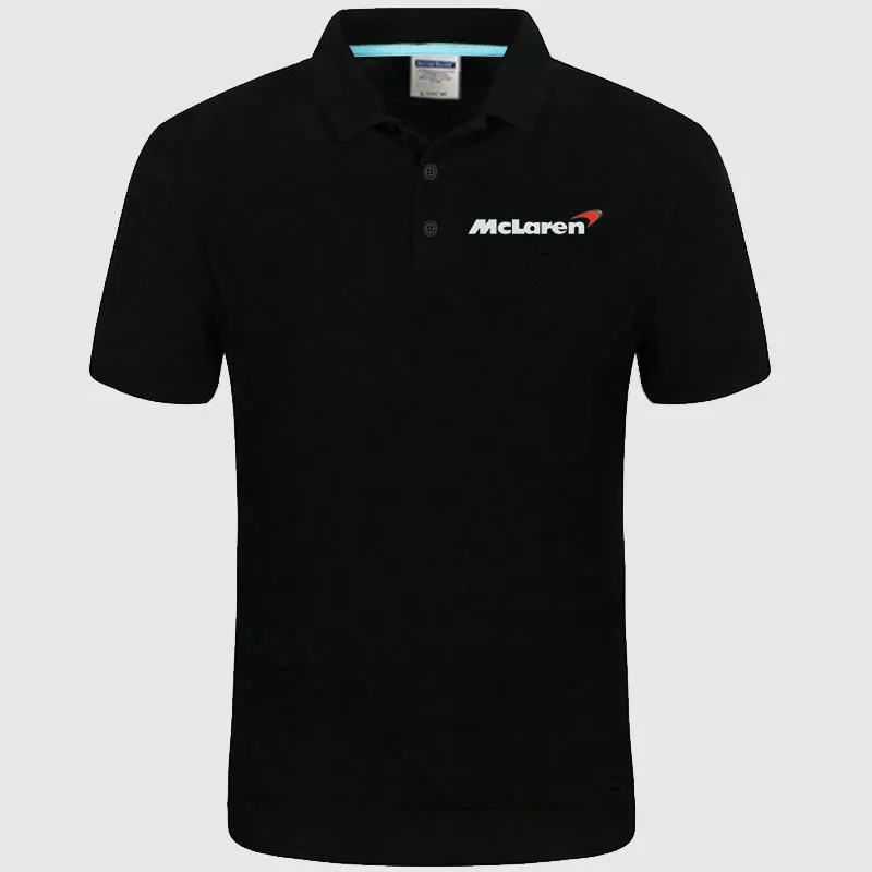 

2022 Summer Polo Shirt McLaren logo Brand Men's Fashion Cotton Short Sleeve Polo Shirts Solid Jersey Tops Tees