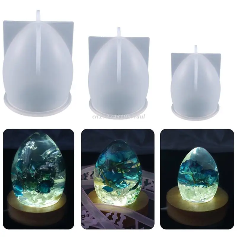 

Egg Lamp Resin Mold Led Silicone Mold with USB Power Supply Wood Lighting Base Diy Resin Art Table Lamp Home Decoration