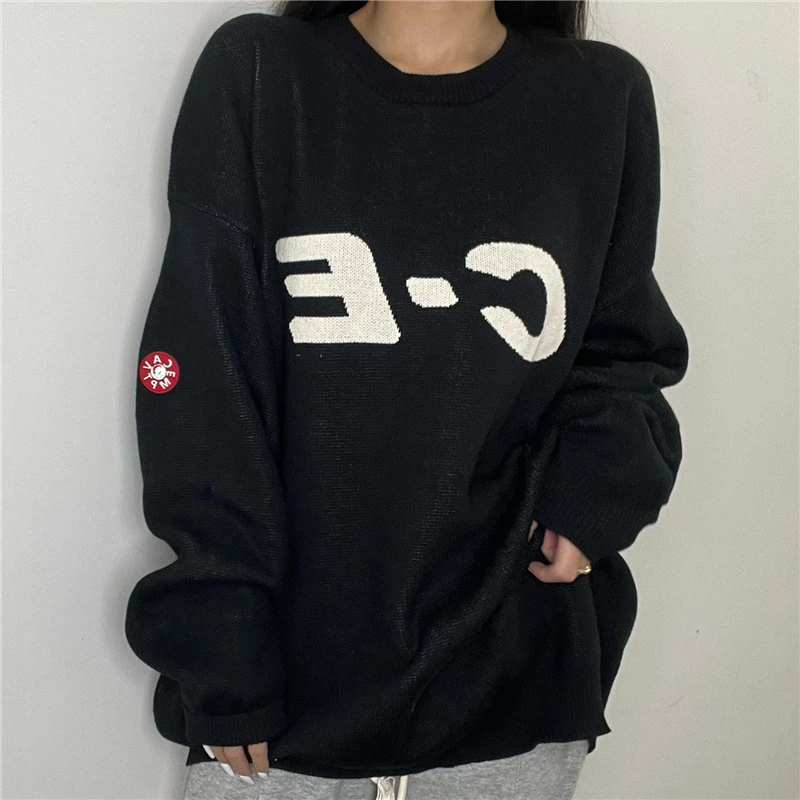 

Black CAVEMPT C.E Fashion Sweater Men 1:1 Great Quality Cav Empt Women Sweaters Knit Logo Vintage Sweatshirts Men Clothing